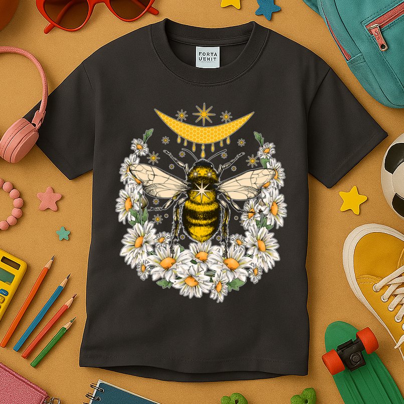 Vintage Daisy Honey Moon Bee Kids T-Shirt