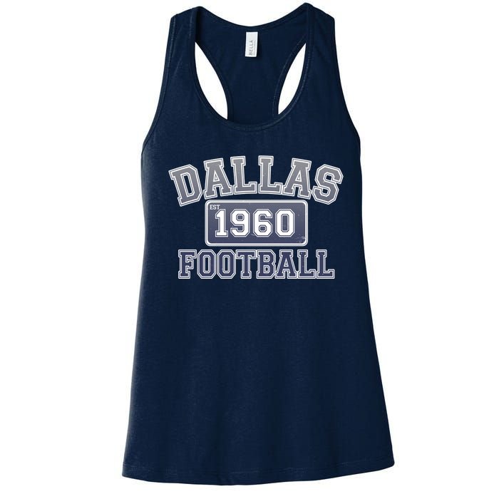 Vintage Dallas Texas Football Est 1960 Women's Racerback Tank