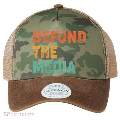 Vintage Defund The Media Legacy Tie Dye Trucker Hat