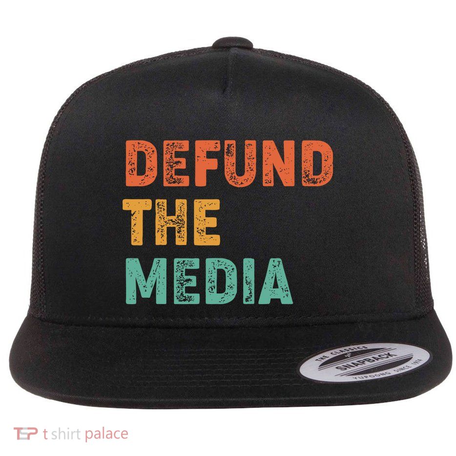 Vintage Defund The Media Flatbill Hat