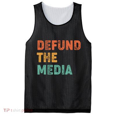 Vintage Defund The Media Mesh Reversible Basketball Jersey Tank