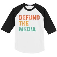 Vintage Defund The Media Baseball Sleeve Shirt