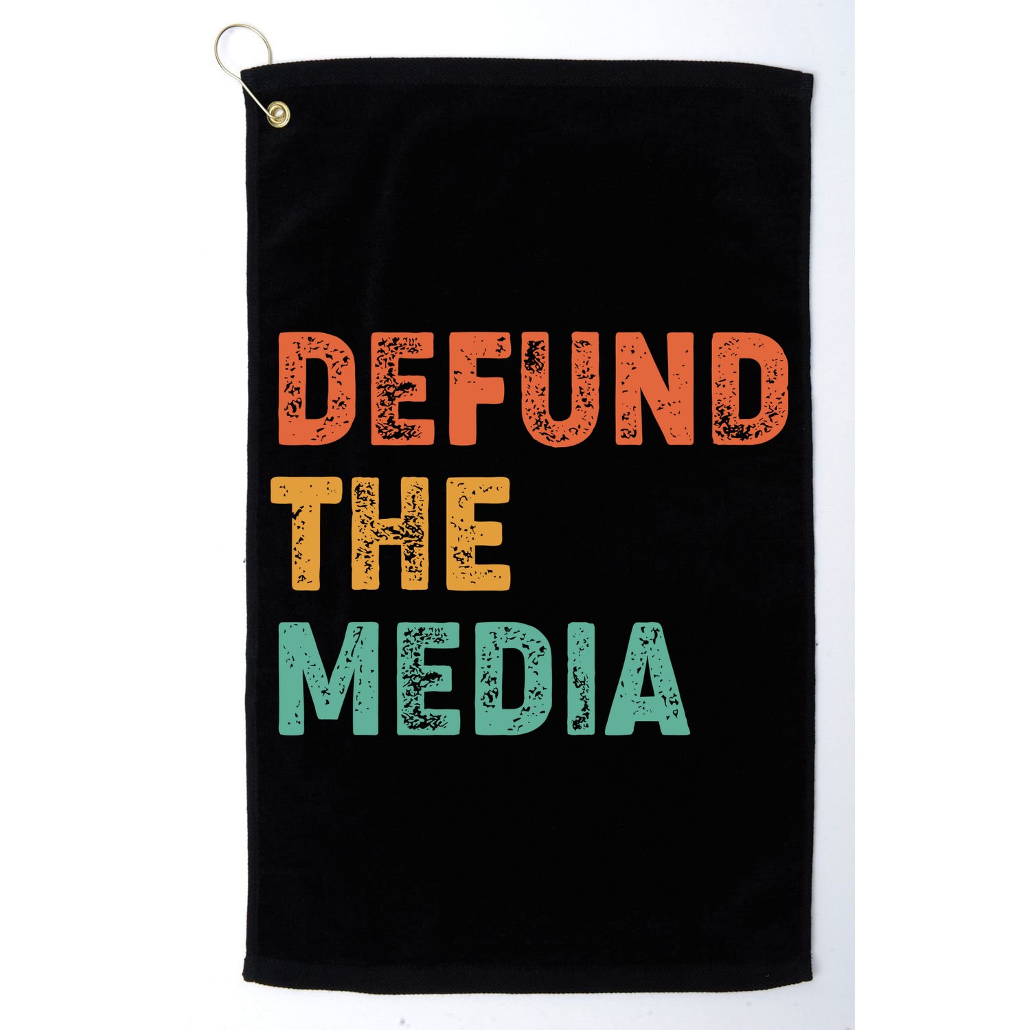 Vintage Defund The Media Golf Towel