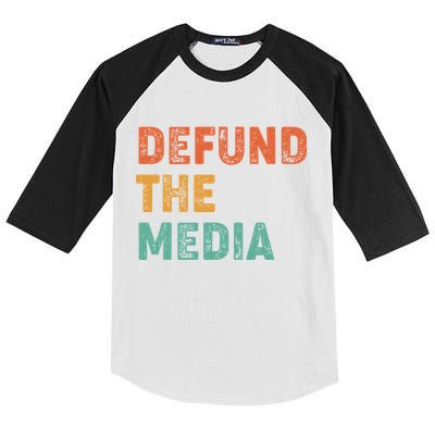 Vintage Defund The Media Kids Colorblock Raglan Jersey