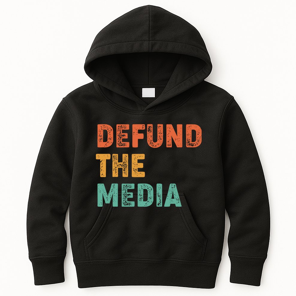 Vintage Defund The Media Kids Hoodie