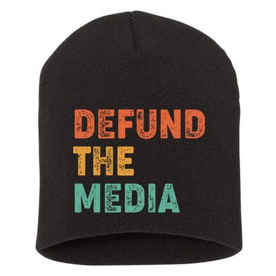 Vintage Defund The Media Short Acrylic Beanie