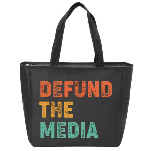 Vintage Defund The Media Zip Tote Bag