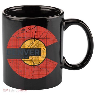 Vintage Denver Colorado Logo 11oz C Handle Ceramic Mug