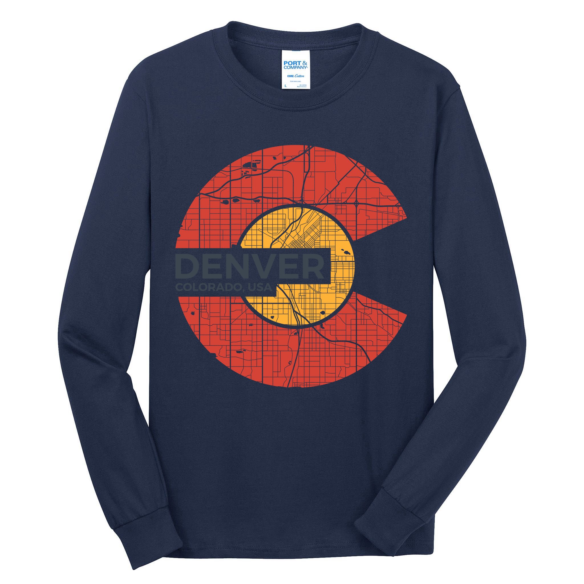 Vintage Denver Colorado Logo Tall Long Sleeve T-Shirt