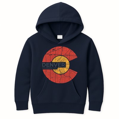 Vintage Denver Colorado Logo Kids Hoodie