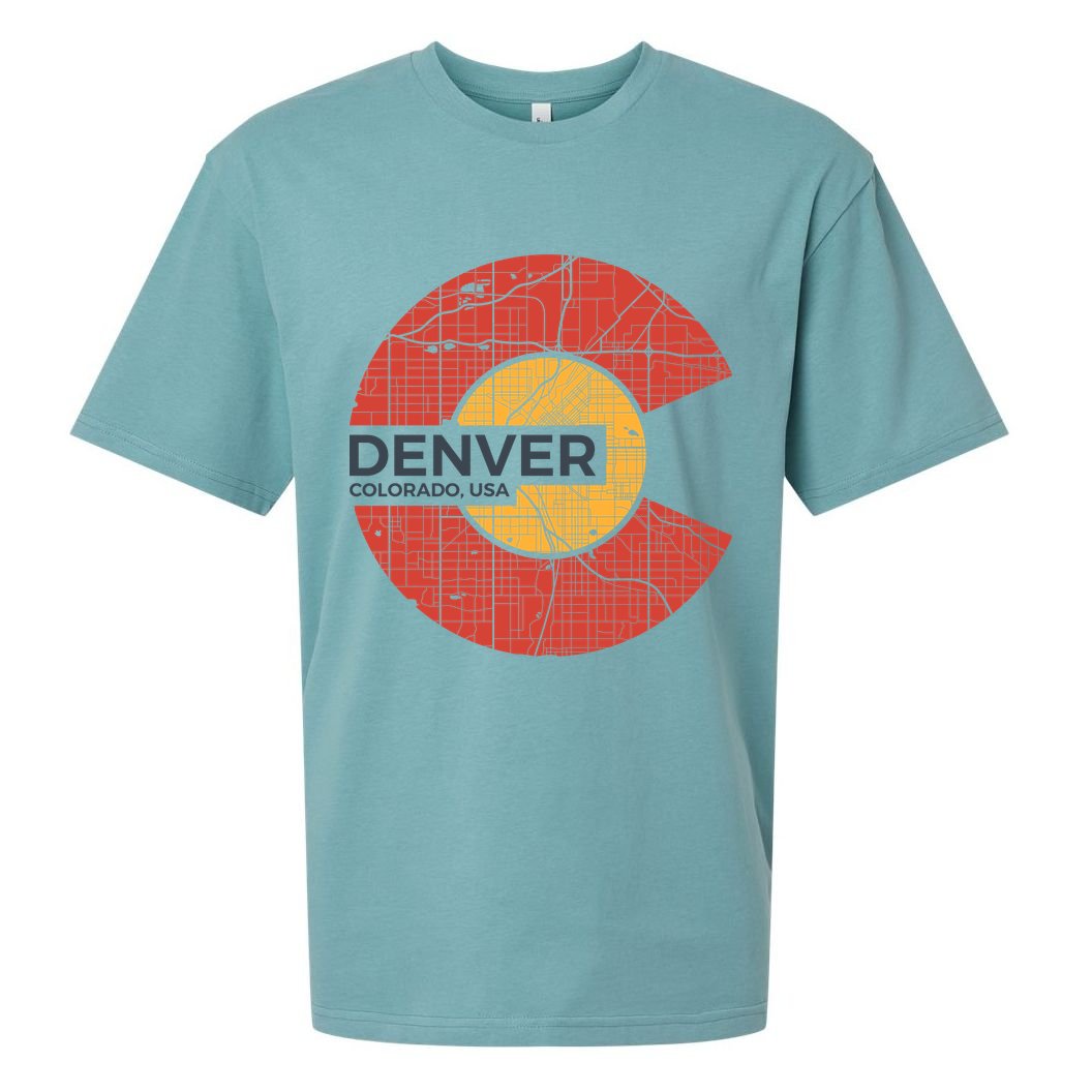 Vintage Denver Colorado Logo Sueded Cloud Jersey T-Shirt
