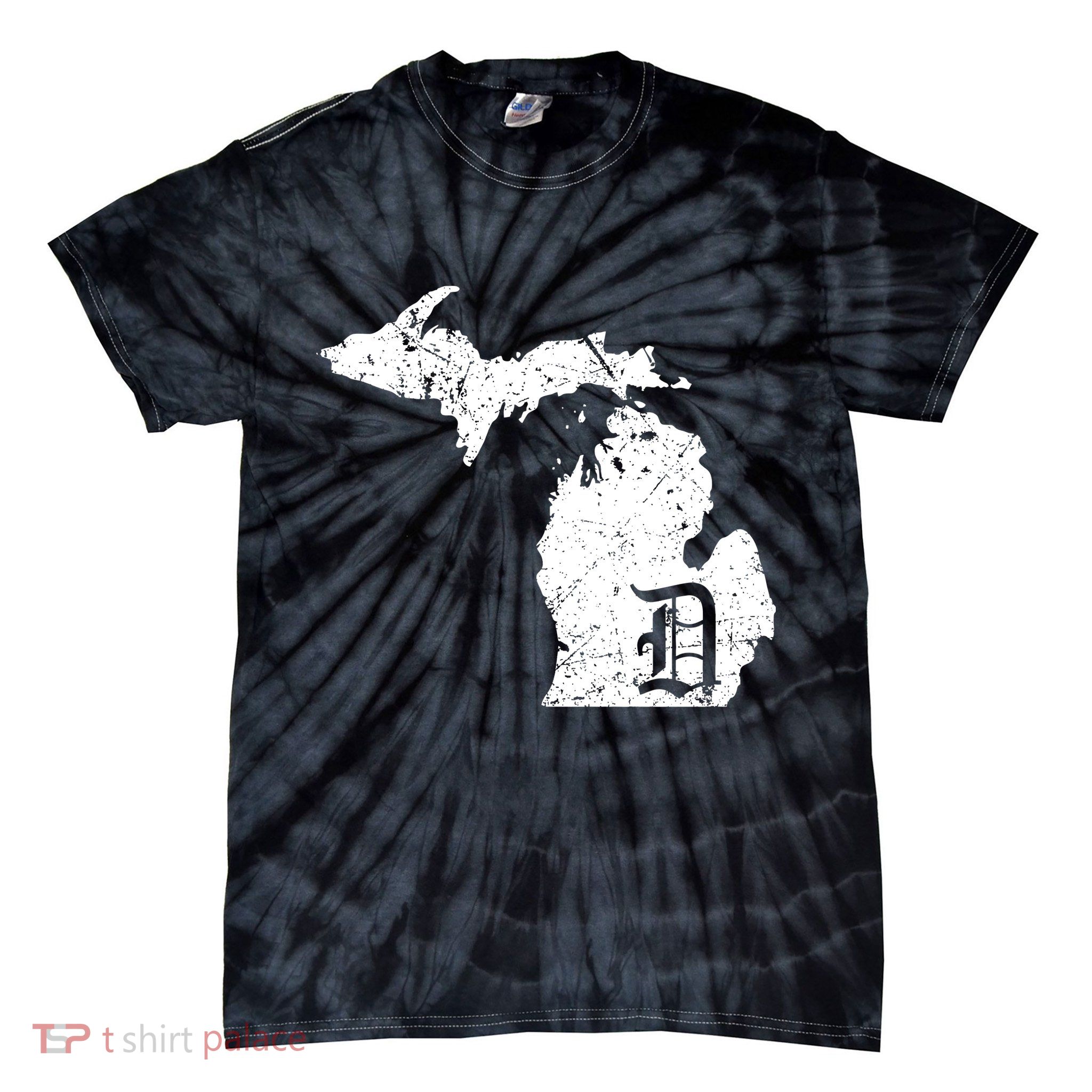 Vintage Detroit, Michigan Old English D Tie-Dye T-Shirt