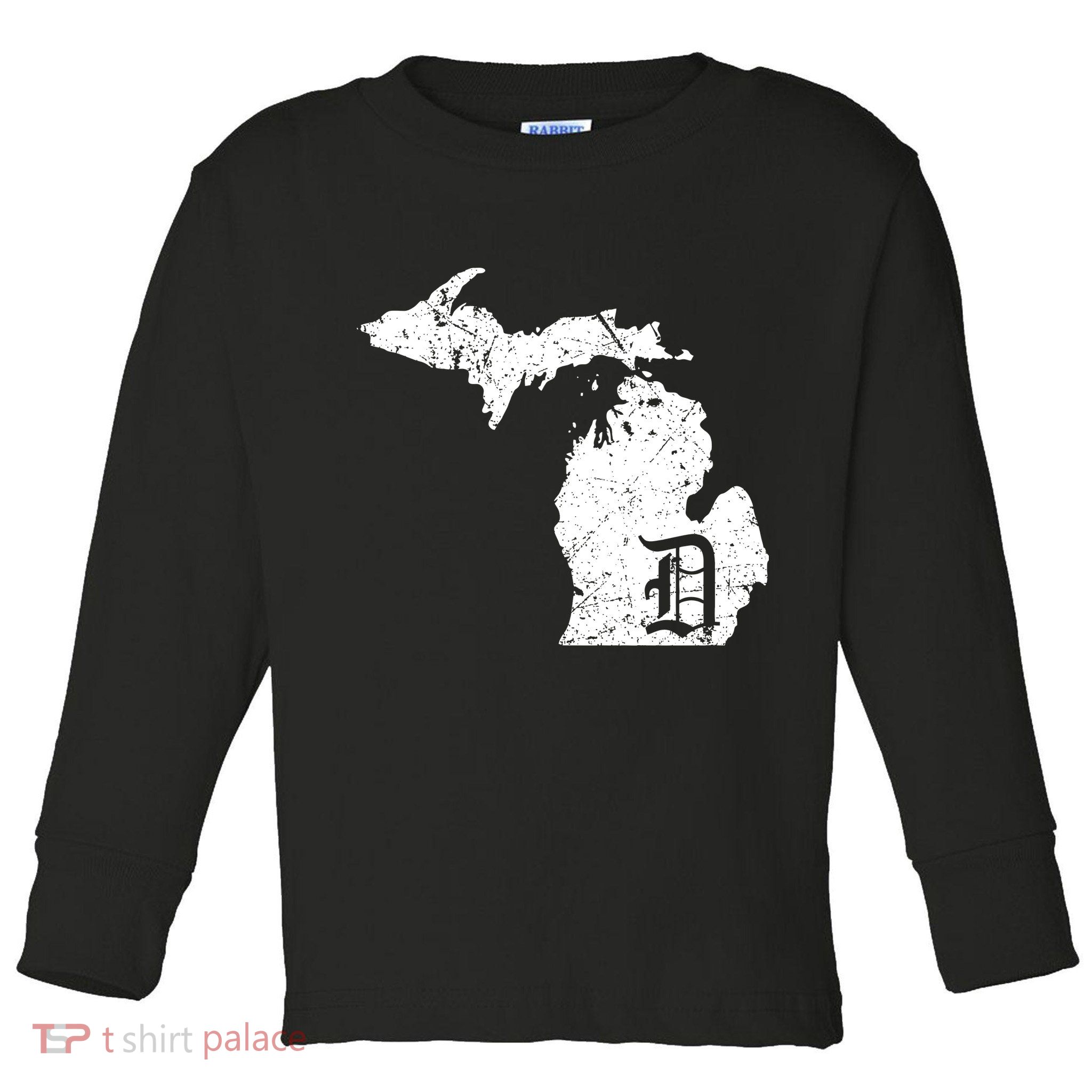 Vintage Detroit, Michigan Old English D Toddler Long Sleeve Shirt