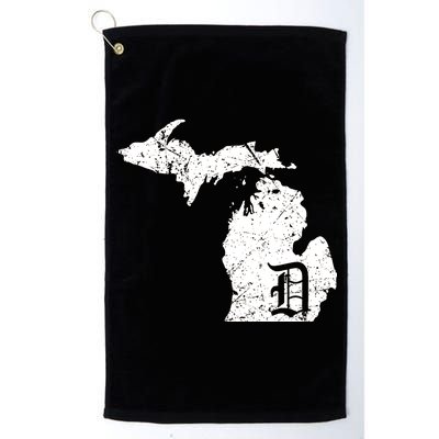 Vintage Detroit, Michigan Old English D Platinum Collection Golf Towel