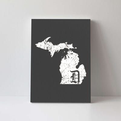 Vintage Detroit, Michigan Old English D Canvas