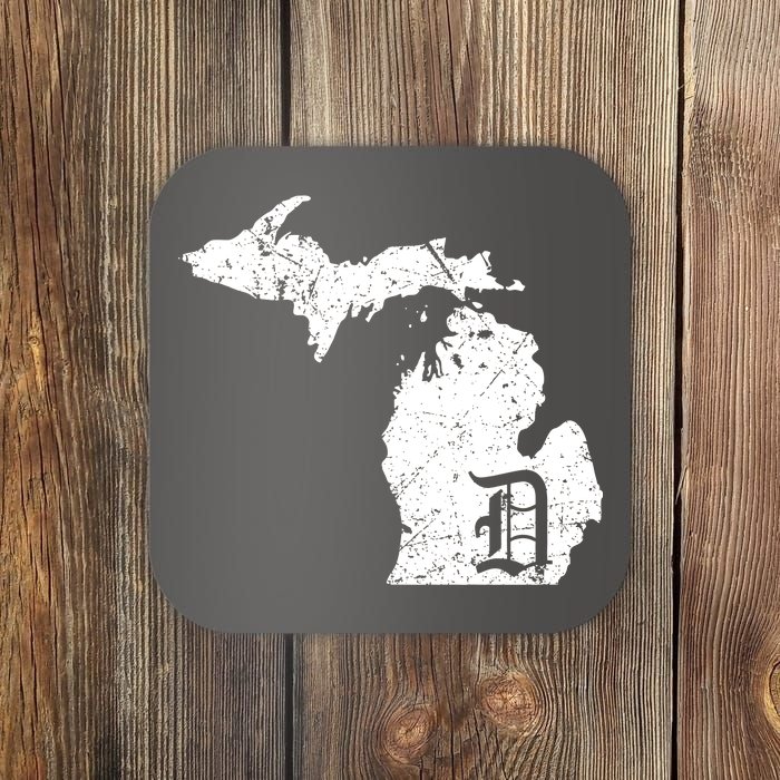 Vintage Detroit, Michigan Old English D Coaster