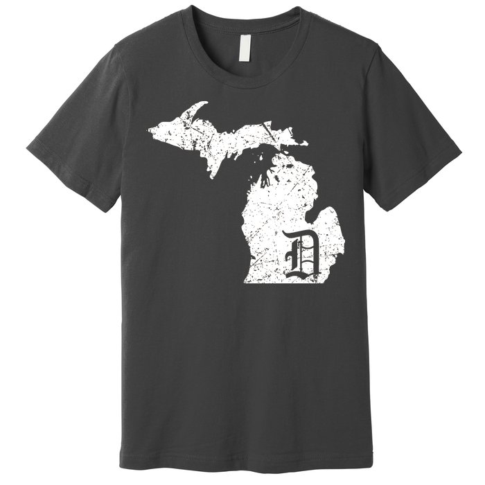 Vintage Detroit, Michigan Old English D Premium T-Shirt