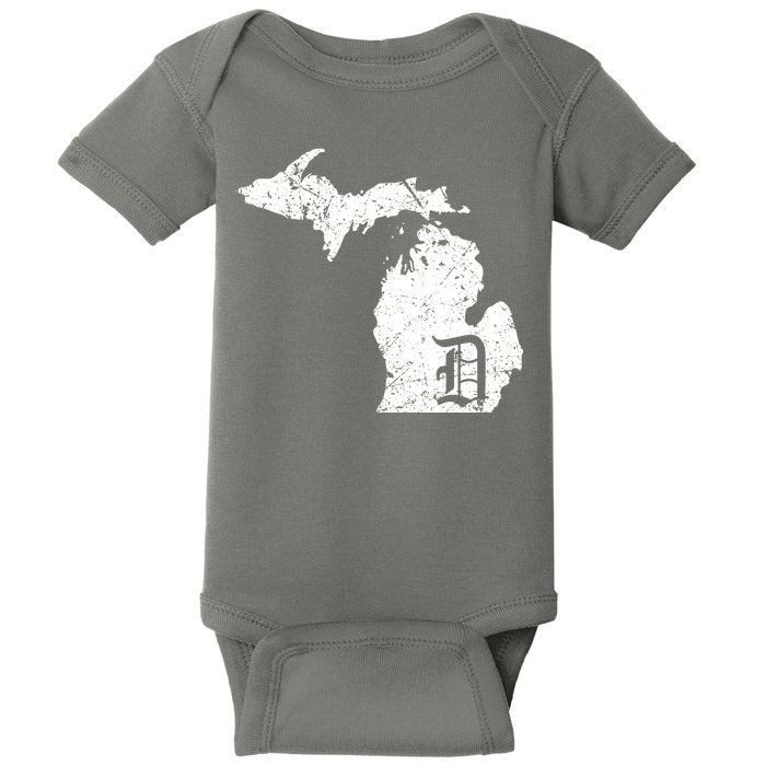 Vintage Detroit, Michigan Old English D Baby Bodysuit