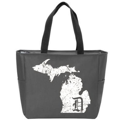 Vintage Detroit, Michigan Old English D Zip Tote Bag