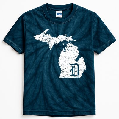 Vintage Detroit, Michigan Old English D Kids Tie-Dye T-Shirt