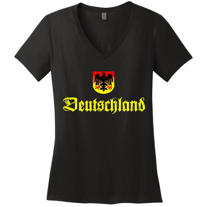 Vintage Deutschland German Logo Women's V-Neck T-Shirt