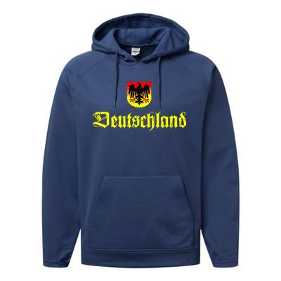 Vintage Deutschland German Logo Performance Fleece Hoodie