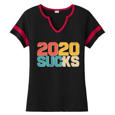 Vintage Distressed 2020 Sucks Ladies Halftime Notch Neck Tee