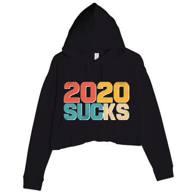 Vintage Distressed 2020 Sucks Crop Fleece Hoodie