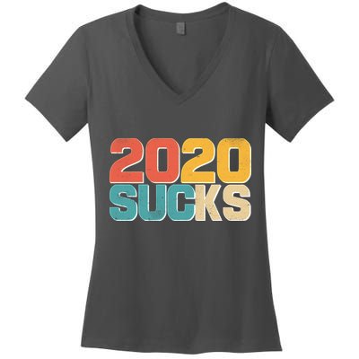 Vintage Distressed 2020 Sucks Women's V-Neck T-Shirt