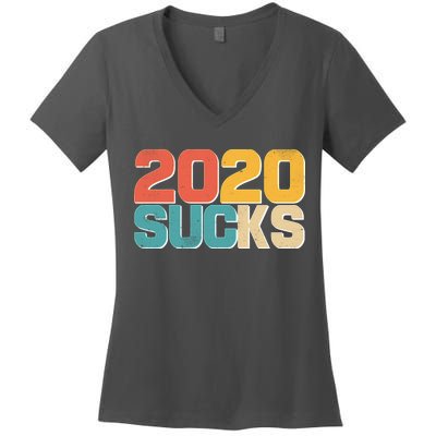 Vintage Distressed 2020 Sucks Women's V-Neck T-Shirt