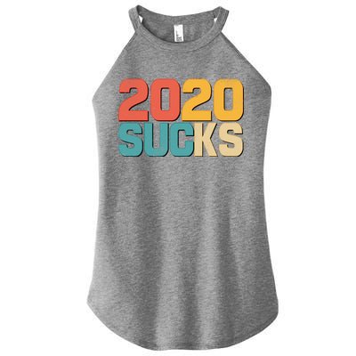 Vintage Distressed 2020 Sucks Women's Perfect Tri Rocker Tank