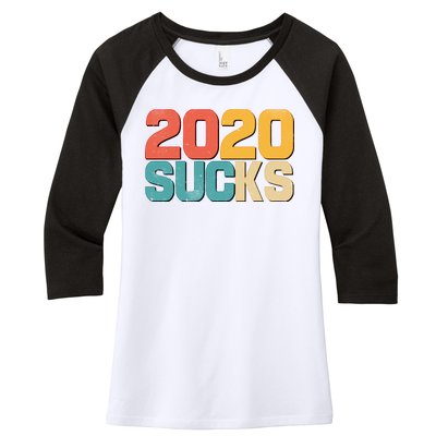 Vintage Distressed 2020 Sucks Women's Tri-Blend 3/4-Sleeve Raglan Shirt