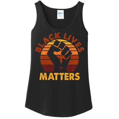 Vintage Distressed Black Lives Matter Fist Ladies Essential Tank