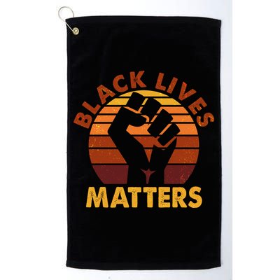 Vintage Distressed Black Lives Matter Fist Golf Towel