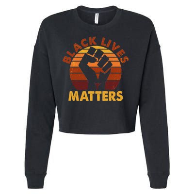 Vintage Distressed Black Lives Matter Fist Cropped Pullover Crew