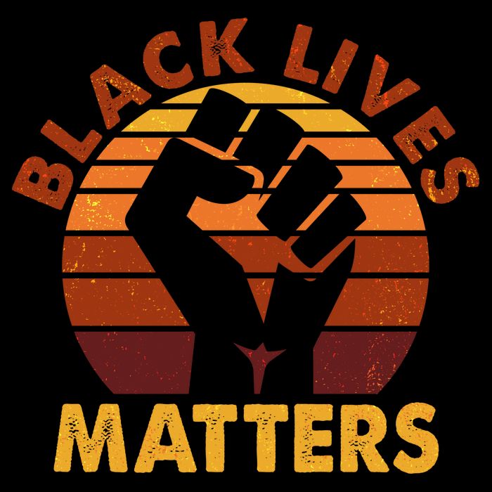 Vintage Distressed Black Lives Matter Fist Womens T-Shirt