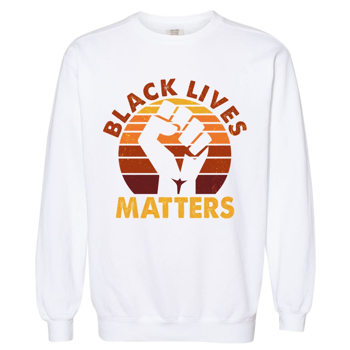 Vintage Distressed Black Lives Matter Fist Garment-Dyed Sweatshirt
