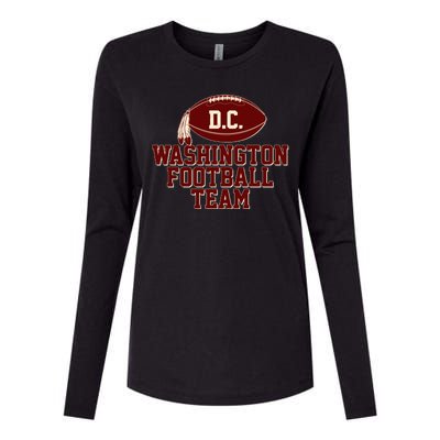 Vintage Distressed Washington DC Football Team Womens Cotton Relaxed Long Sleeve T-Shirt