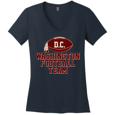 Vintage Distressed Washington DC Football Team Women's V-Neck T-Shirt