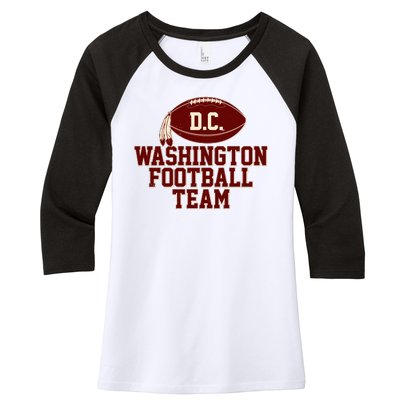 Vintage Distressed Washington DC Football Team Women's Tri-Blend 3/4-Sleeve Raglan Shirt