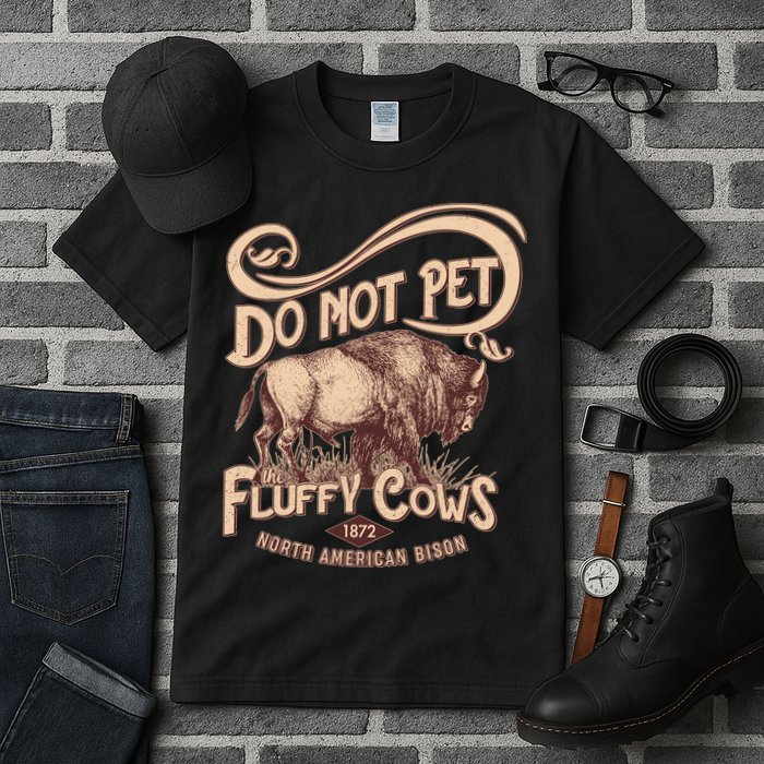 Vintage Do Not Pet The Fluffy Cows Tall T-Shirt