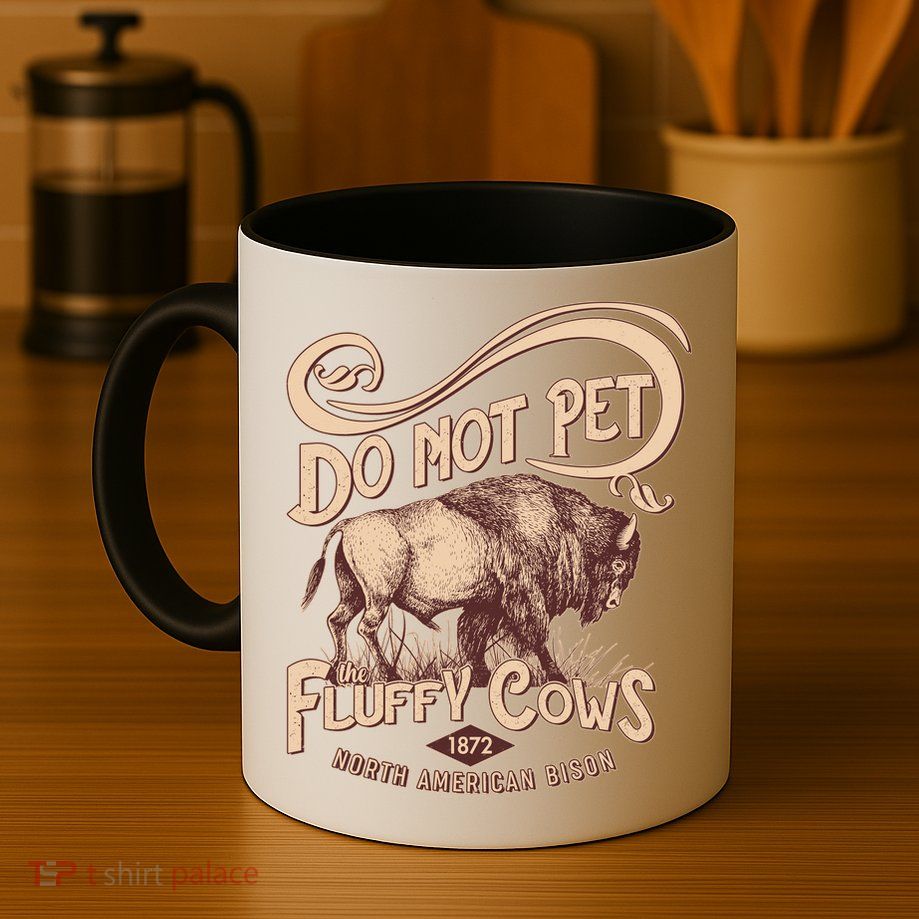 Vintage Do Not Pet The Fluffy Cows Mug