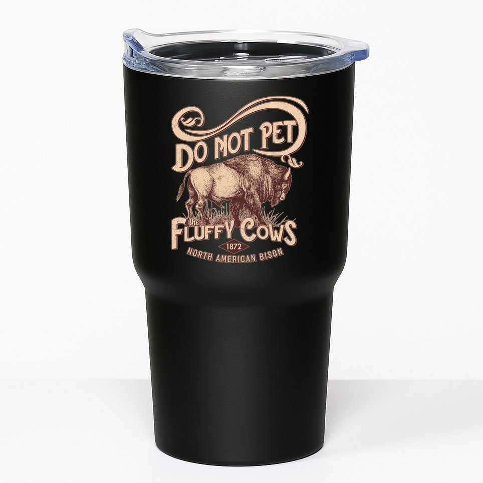 Vintage Do Not Pet The Fluffy Cows Tumbler