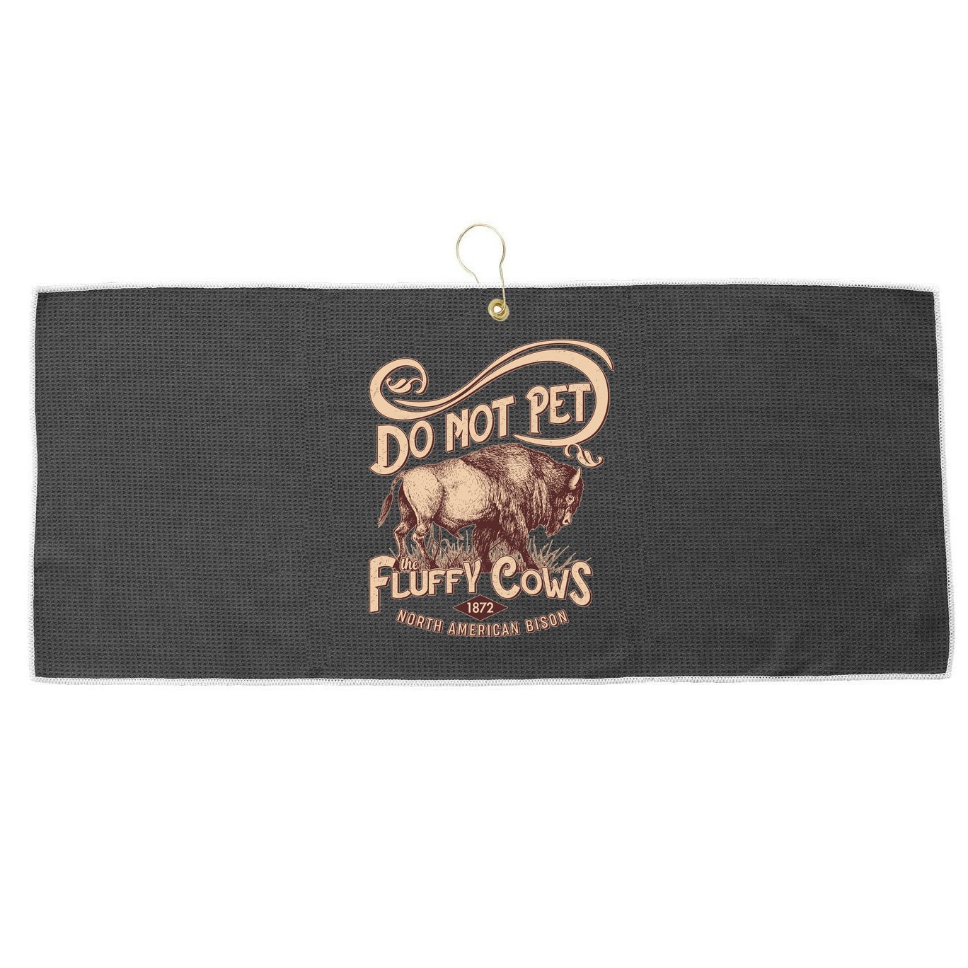 Vintage Do Not Pet The Fluffy Cows Large Microfiber Waffle Golf Towel