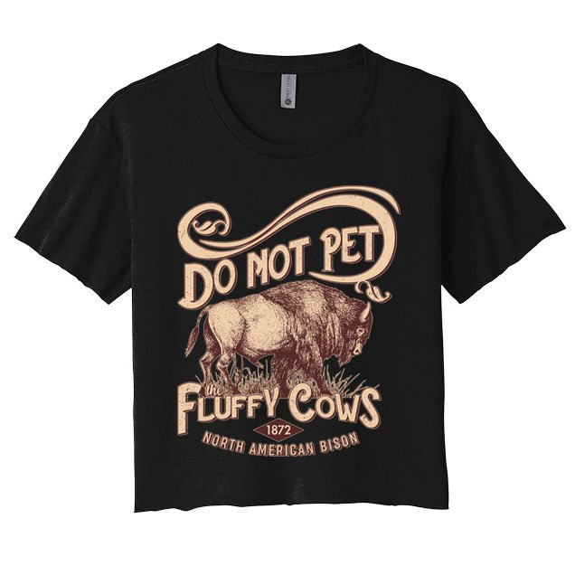 Vintage Do Not Pet The Fluffy Cows Crop Top