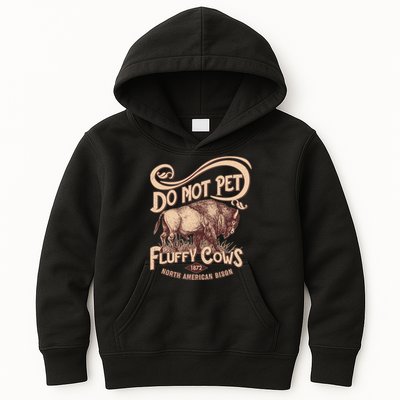 Vintage Do Not Pet The Fluffy Cows Kids Hoodie