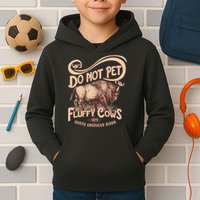 Vintage Do Not Pet The Fluffy Cows Kids Hoodie