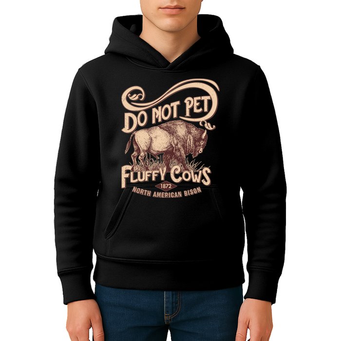 Vintage Do Not Pet The Fluffy Cows Kids Hoodie