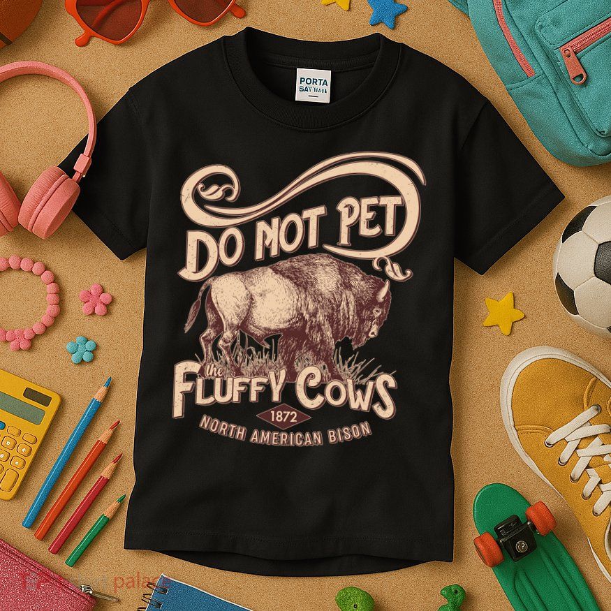 Vintage Do Not Pet The Fluffy Cows Kids T-Shirt