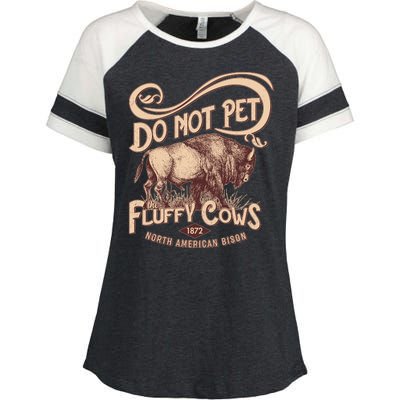 Vintage Do Not Pet The Fluffy Cows Enza Ladies Jersey Colorblock Tee